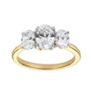 Luvmyjewelry Delila 14k Gold Oval Cut Lab Grown Diamond Trinity Ring