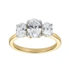 Luvmyjewelry Delila 14k Gold Oval Cut Lab Grown Diamond Trinity Ring In 14k Yellow Gold