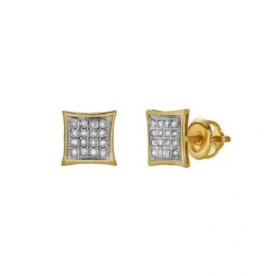 Luvmyjewelry Desperto 10k Yellow Gold Diamond Unisex Earrings
