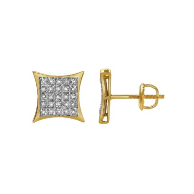 Luvmyjewelry Devaneio 10k Yellow Gold Diamond Unisex Earrings - 0.21 Cts