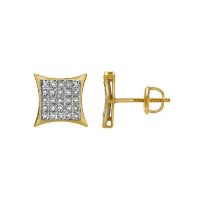 Luvmyjewelry Devaneio 10k Yellow Gold Diamond Unisex Earrings