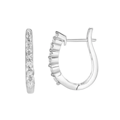 Luvmyjewelry Dewdrop Cascading Diamond Huggie Hoop Earrings In 14k Gold In Gray