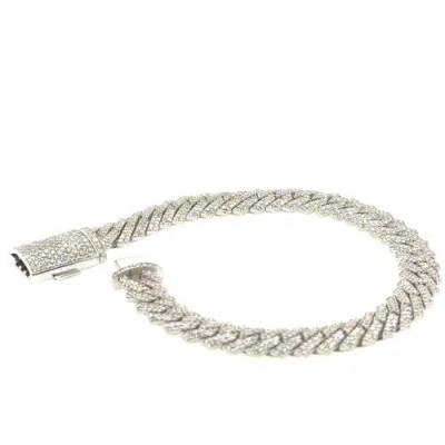 Luvmyjewelry Diamond Link Cuban Bracelet In 14k White Gold
