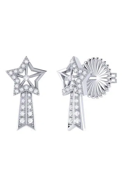 LUVMYJEWELRY LUVMYJEWELRY DIAMOND SHOOTING STAR COMET EARRINGS