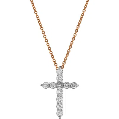 Luvmyjewelry Divine 10k Gold Cross Diamond Pendant In 10k Rose Gold