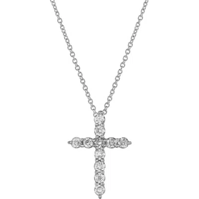 Luvmyjewelry Divine 10k Gold Cross Diamond Pendant In 10k White Gold