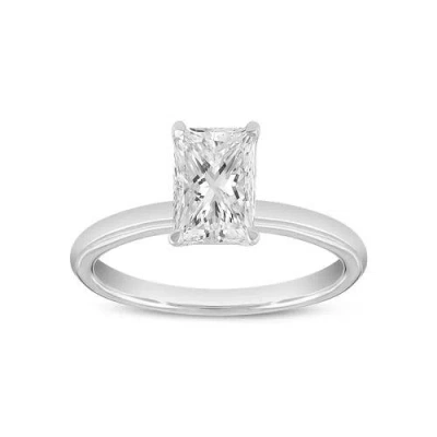 Luvmyjewelry Dora 14k Gold Radiant Cut Lab Grown Solitaire Diamond Ring In 14k White Gold