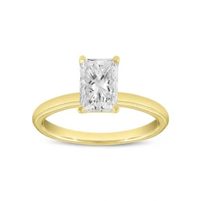 Luvmyjewelry Dora 14k Gold Radiant Cut Lab Grown Solitaire Diamond Ring In Yellow