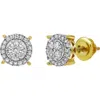 Luvmyjewelry Dreamcatcher Deluxe 14k Yellow Gold Diamond Stud Earrings In 14k Yellow Gold
