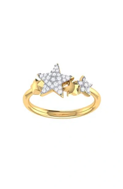 Luvmyjewelry Dreamer Dazzle Star Cluster Diamond Ring In Gold