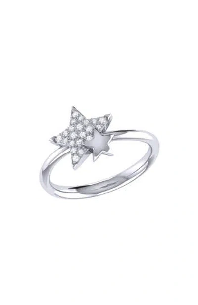 Luvmyjewelry Dreamer Dazzling Star Duo Diamond Ring In Silver