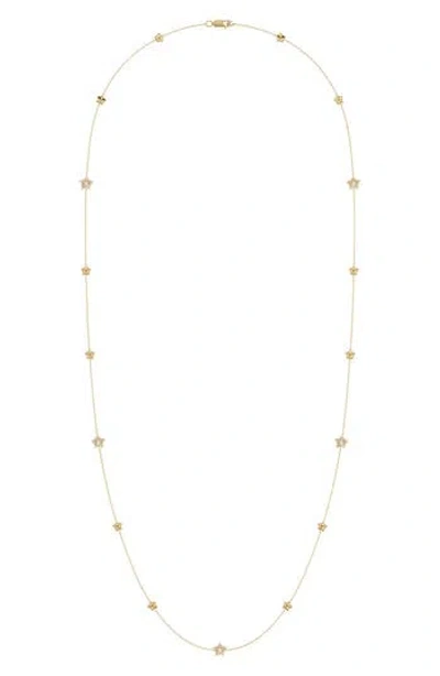 Luvmyjewelry Dreamer Lucky Star Diamond Station Necklace In Gold