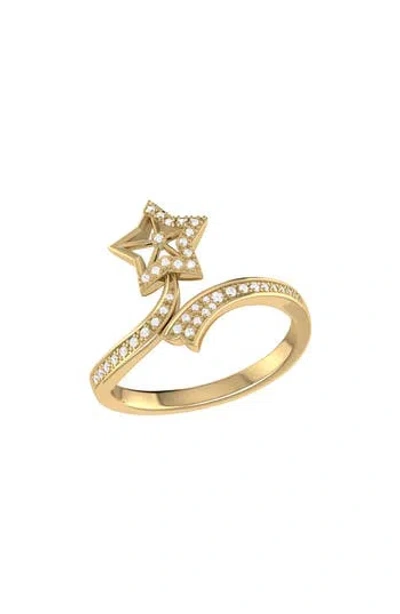 Luvmyjewelry Dreamer Lucky Star Twist Diamond Ring In Gold