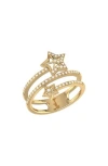 Luvmyjewelry Dreamer Star Glow Spiral Diamond Ring In Gold