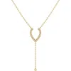 LUVMYJEWELRY LUVMYJEWELRY DRIZZLE PEAR TEARDROP SILVER DIAMOND LARIAT NECKLACE