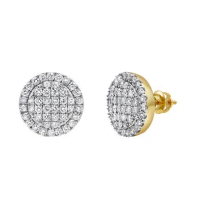 Luvmyjewelry Dulce Bling 14k Yellow Gold Diamond Stud Earrings