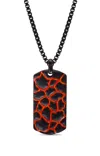 Luvmyjewelry Earth Fire Silver & Enamel Tag Necklace In Grey