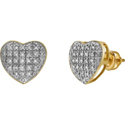 LUVMYJEWELRY LUVMYJEWELRY EDEN 10K YELLOW GOLD CLUSTER DIAMOND UNISEX EARRINGS