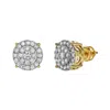 Luvmyjewelry Eirlys 10k Yellow Gold Cluster Diamond Unisex Earrings - 0.77 Cts In Yellow