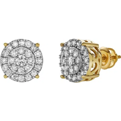 Luvmyjewelry Eirlys 10k Yellow Gold Cluster Diamond Unisex Earrings