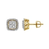 Luvmyjewelry Elantris 10k Yellow Gold Cluster Diamond Unisex Earrings In 10k Yellow Gold