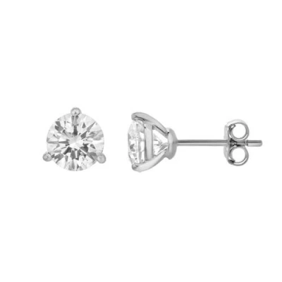Luvmyjewelry Ellipse 14k Gold Lab Grown Round Solitaire Diamond Earrings In 14k White Gold