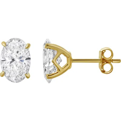 Luvmyjewelry Ellora 14k Gold Lab Grown Oval Solitaire Diamond Earrings In 14k Yellow Gold