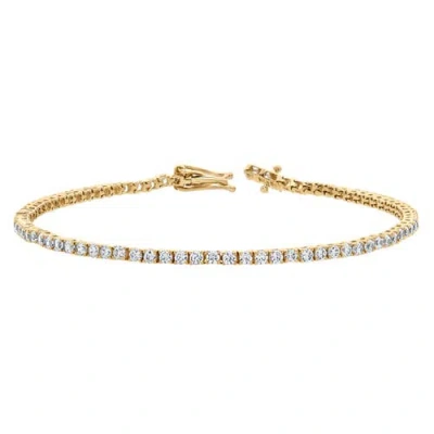 Luvmyjewelry Elodie 3 Ct 10k Gold Lab Grown Diamond Tennis Bracelet In White