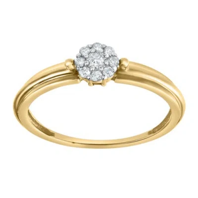 Luvmyjewelry Elowen 0.15 Ct Natural Diamond Floral 10k Gold Ring