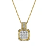 Luvmyjewelry Elysian Square Diamond Pendant In 10k Yellow Gold