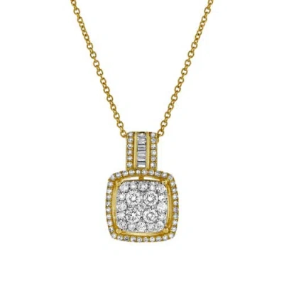 Luvmyjewelry Elysian Square Diamond Pendant In 10k Yellow Gold