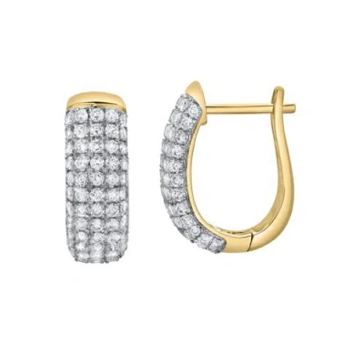 Luvmyjewelry Ember Diamond Dome Huggie Hoop Earrings In 14k Gold