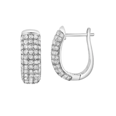 Luvmyjewelry Ember Diamond Dome Huggie Hoop Earrings In 14k Gold In Silver