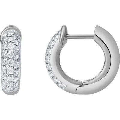 Luvmyjewelry Embrace 10k Gold Diamond Huggie Earrings In Silver