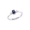 Luvmyjewelry Emerald Cut Alexandrite & Diamond Birthstone Ring In 14k Gold In Silver