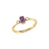 Luvmyjewelry Emerald Cut Amethyst & Diamond Birthstone Ring In 14k Gold In Yellow