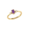 Luvmyjewelry Emerald Cut Amethyst & Diamond Birthstone Ring In 14k Gold In Yellow Gold