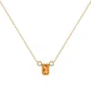 LUVMYJEWELRY LUVMYJEWELRY EMERALD CUT CITRINE & DIAMOND BIRTHSTONE NECKLACE