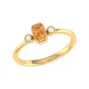 Luvmyjewelry Emerald Cut Citrine & Diamond Birthstone Ring In 14k Gold In Yellow