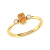 Luvmyjewelry Emerald Cut Citrine & Diamond Birthstone Ring In 14k Gold In Yellow Gold