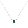 Luvmyjewelry Emerald Cut Emerald & Diamond Birthstone Necklace In 14k Gold In Silver