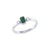 Luvmyjewelry Emerald Cut Emerald & Diamond Birthstone Ring In 14k Gold In White Gold