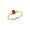 Luvmyjewelry Emerald Cut Garnet & Diamond Birthstone Ring In 14k Gold In Yellow