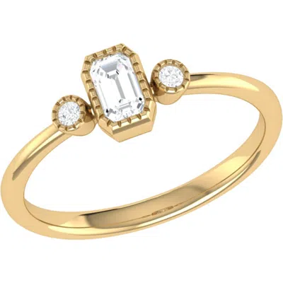 LUVMYJEWELRY LUVMYJEWELRY EMERALD CUT NATURAL DIAMONDS BIRTHSTONE RING