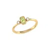 Luvmyjewelry Emerald Cut Peridot & Diamond Birthstone Ring In 14k Gold In Yellow