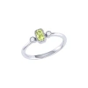 LUVMYJEWELRY LUVMYJEWELRY EMERALD CUT PERIDOT & DIAMOND BIRTHSTONE RING