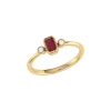 Luvmyjewelry Emerald Cut Garnet & Diamond Birthstone Ring In 14k Gold In Yellow Gold