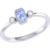 Luvmyjewelry Emerald Cut Tanzanite & Diamond Birthstone Ring In 14k Gold In White Gold
