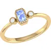 Luvmyjewelry Emerald Cut Tanzanite & Diamond Birthstone Ring In 14k Gold In Yellow Gold