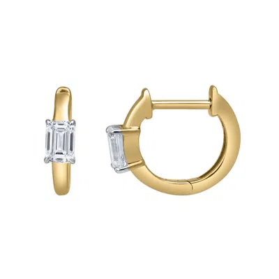 Luvmyjewelry Emerald Elegance 14k Gold Lab Grown Diamond Huggies